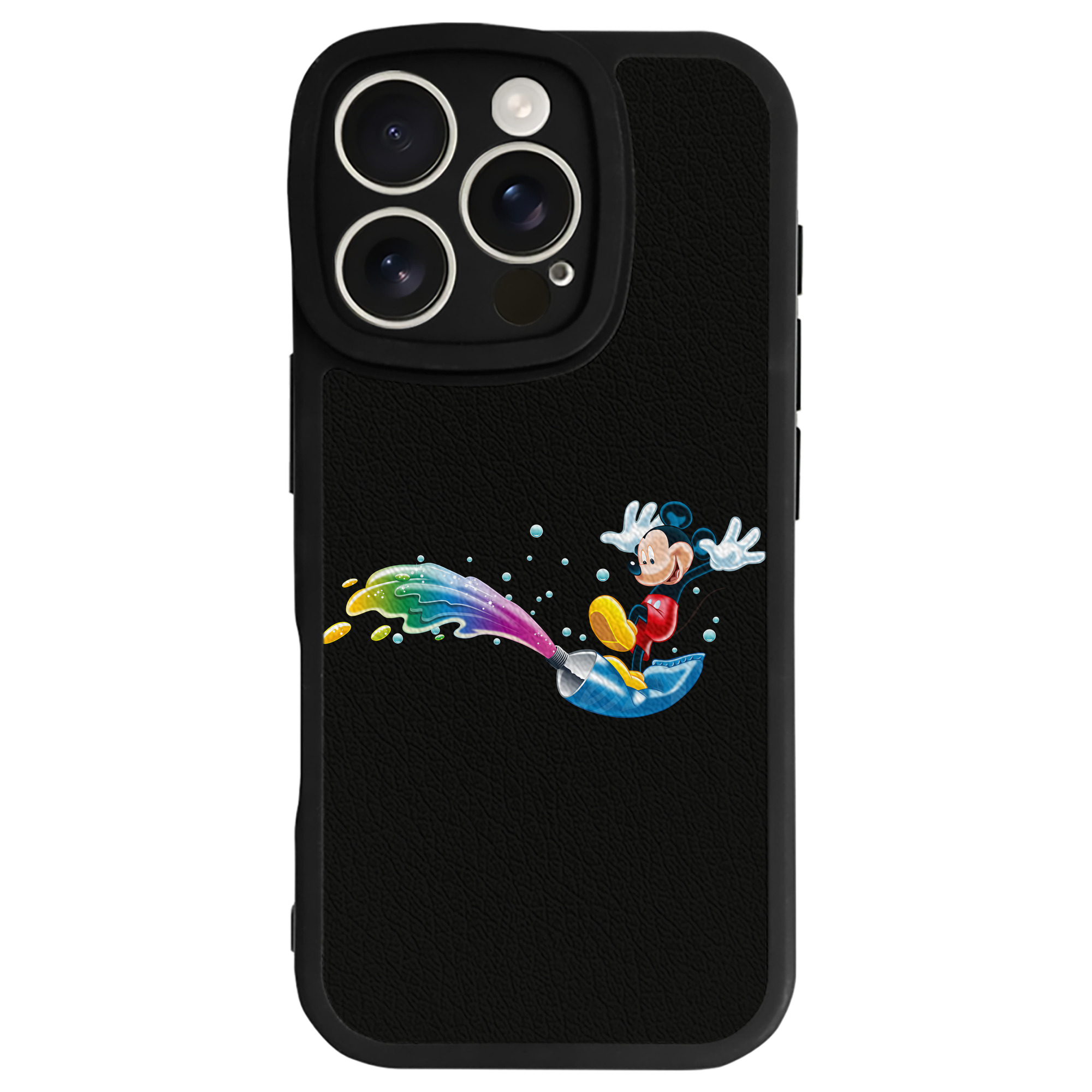 （画像用） ミッキーマウス Mickey Mouse 【iPhone 16シリーズ対応】シリコンスマホケース（レザー調） 材質：シリコン
